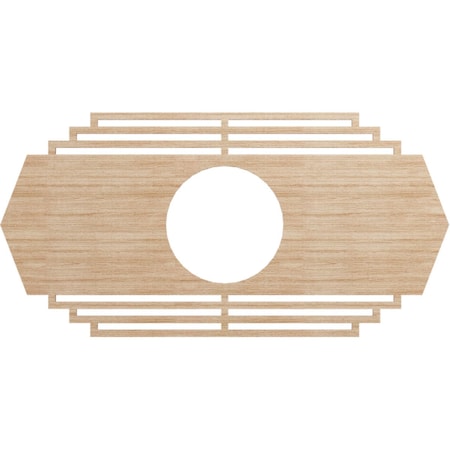Ekena Millwork Chrysler Wood Fretwork Pierced Ceiling Medallion, Alder, 28"W x 14"H x 7 3/8"ID x 1/4"T CMWP28X14X0250CSAL